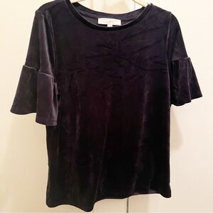 LOFT‎ Dark Navy Blue Velvety Top